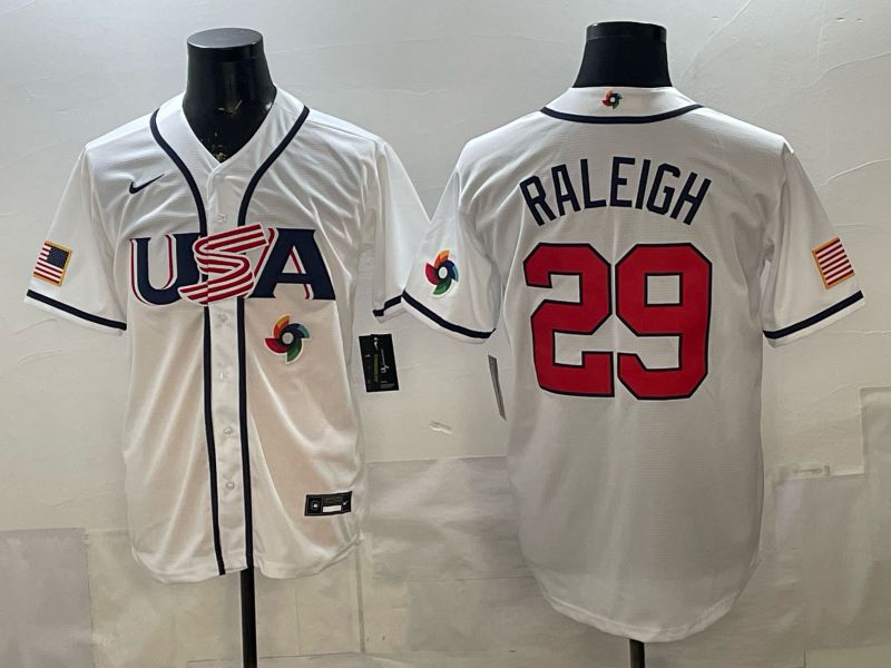 Men 2026 World Cub USA #29 Raleigh White Game Nike MLB Jersey style 0010->more jerseys->MLB Jersey